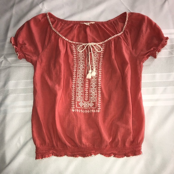 American Eagle Outfitters Tops - American Eagle Outfitters Boho Embroidered XS Top